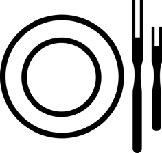 Plate And Forks Couple From Top View Outline Drawing Svg Vector, Free Vectors File